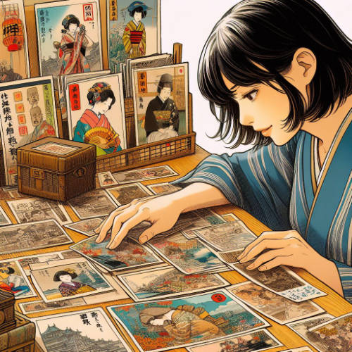 Japanese postcard collector